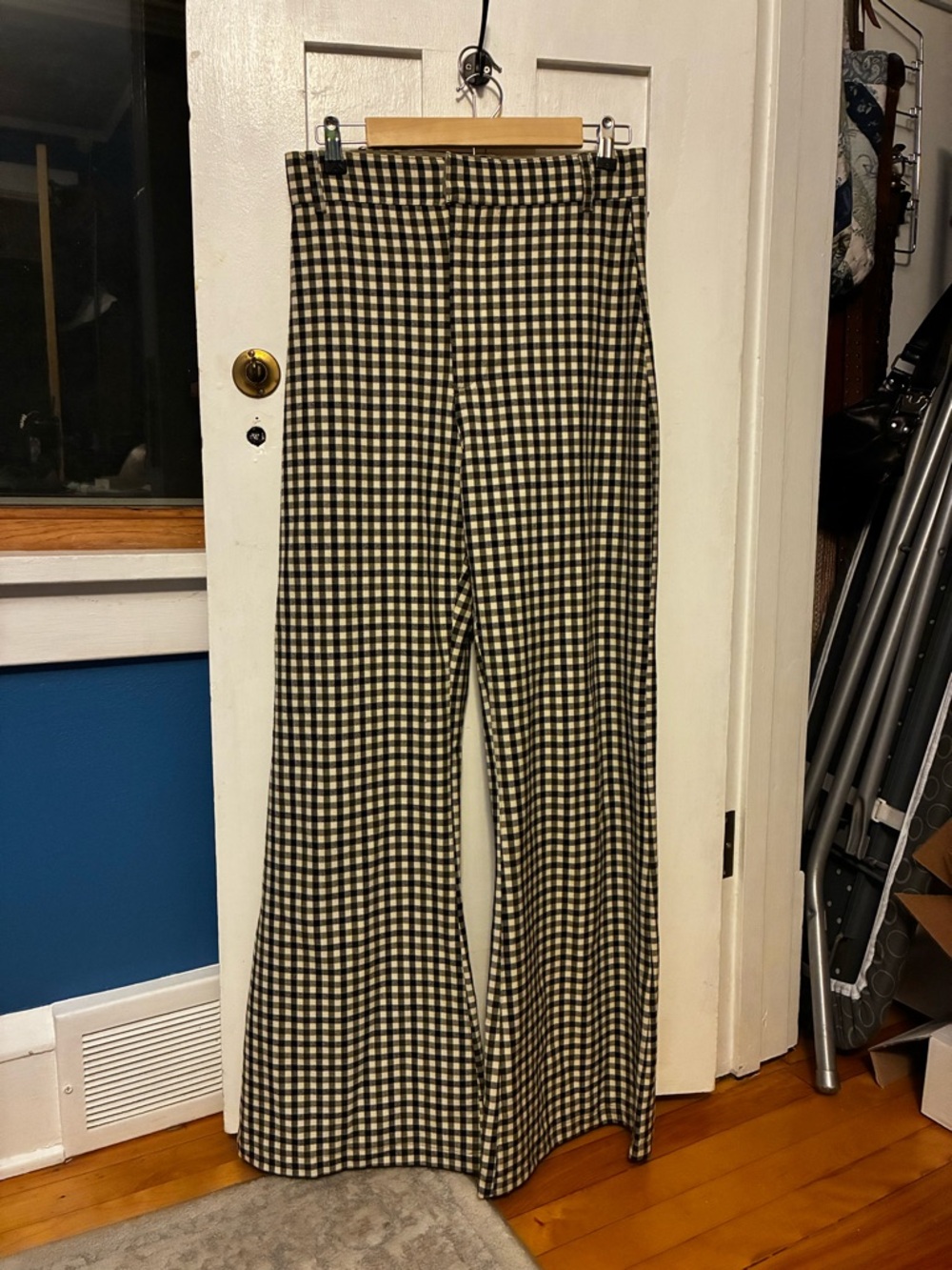 Free People Jules Plaid Wide Leg Trouser size 6